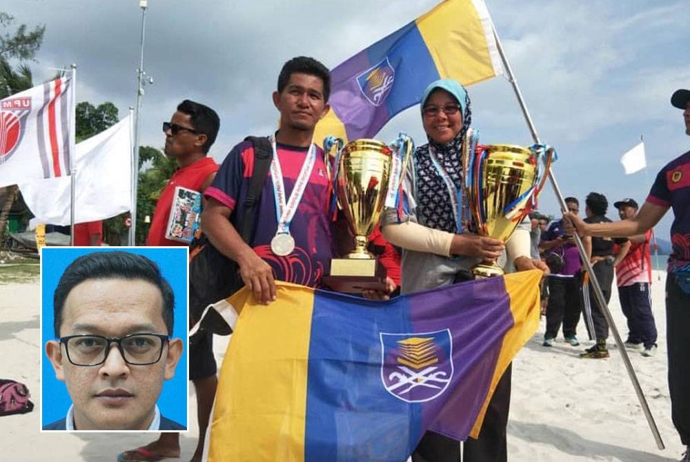 IMBAS KEMBALI…pasukan pentanque lelaki dan wanita UiTM mengungguli acara petanque pada SUPANUN 2018. - Gambar kecil: Mustaza Mohamad