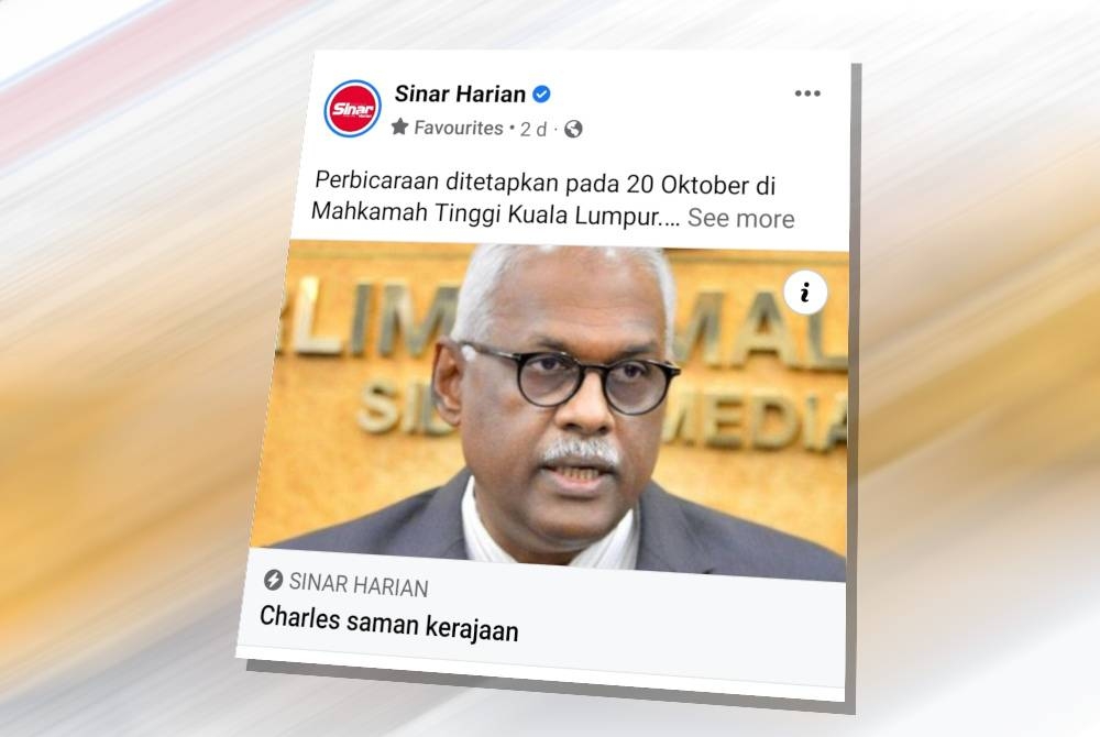 Charles menyaman kerajaan berhubung pembubaran Parlimen diumumkan Perdana Menteri, Isnin lalu.