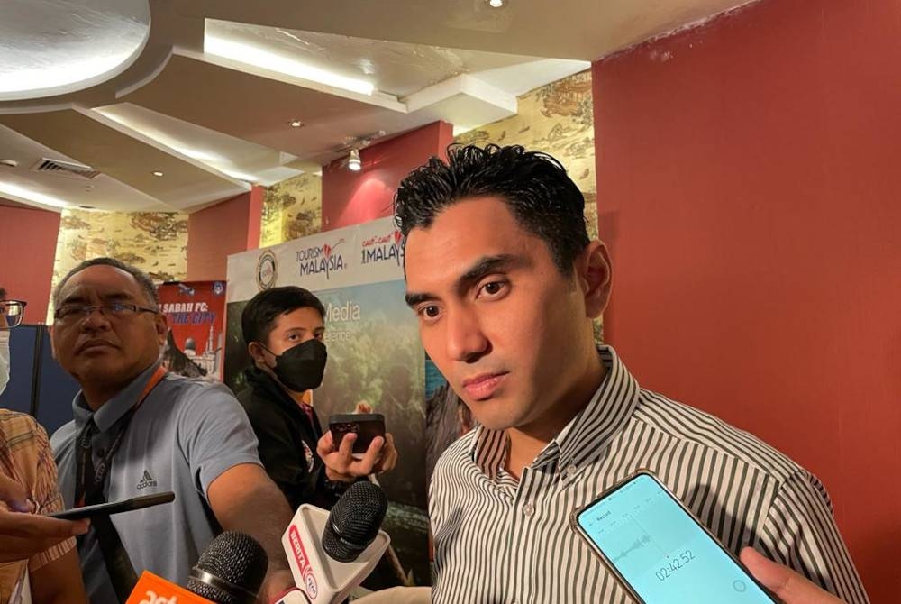 Khairul Firdaus ketika ditemui pemberita selepas hadir menandatangani MoU antara Sabah FC dan Konsortium Ejen Pelancongan Sabah di Kota Kinabalu pada Selasa.