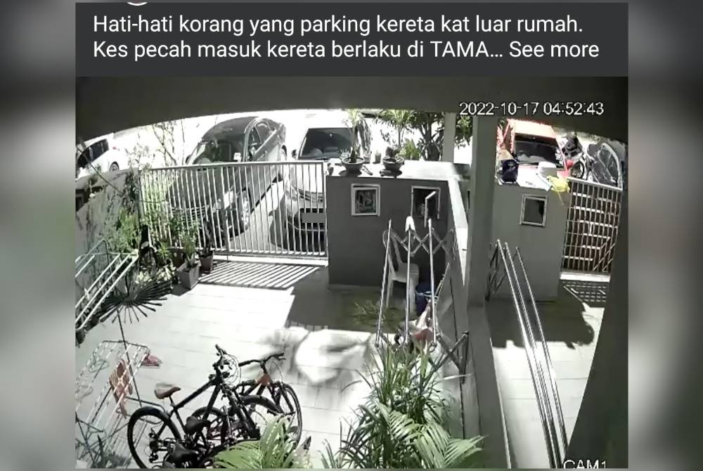 Tular kejadian curi dalam kenderaan yang dilaporkan berlaku di Taman Malawati Jaya, Kuala Selangor.