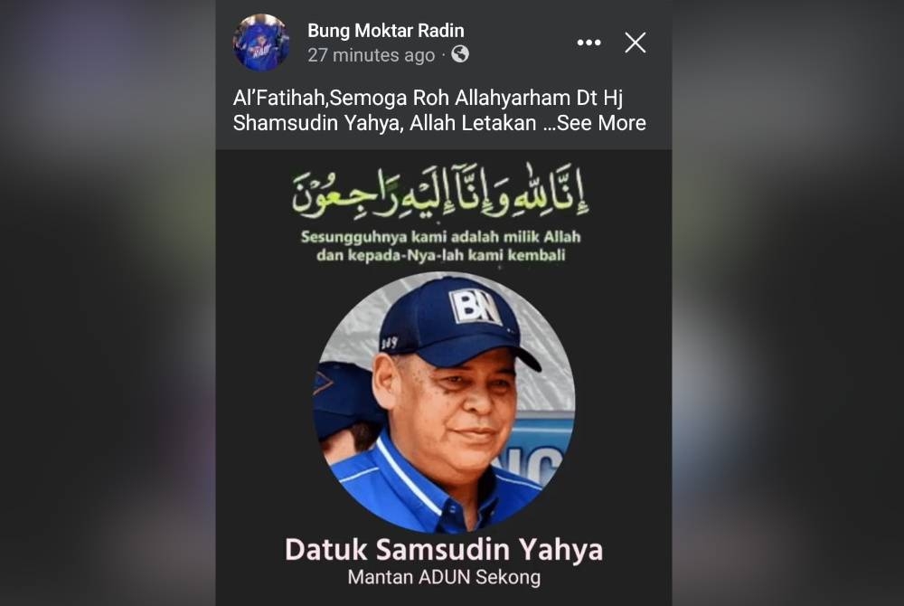 Perkongsian Bung Moktar di akaun Facebooknya.