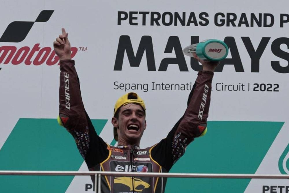 Arbolino muncul juara Moto2 GP Malaysia 2022 di Litar Antarabangsa Sepang. - Foto Bernama