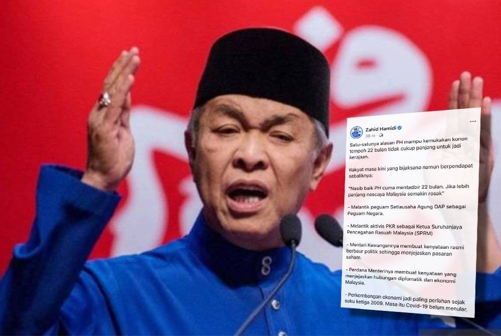 Hantaran Ahmad Zahid di Facebooknya pada Isnin.