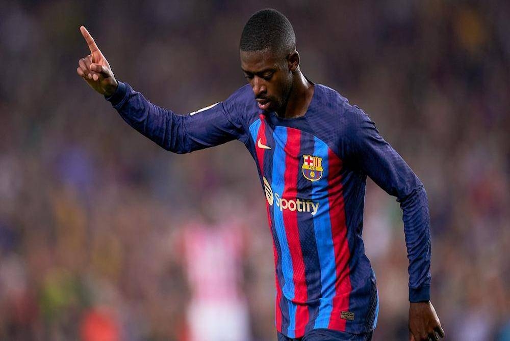 Dembele menjaringkan satu gol ketika membantu Barca menewaskan Athletic dalam saingan La Liga pada Isnin. - Foto Agensi