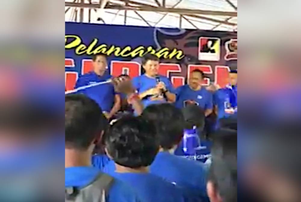 Tangkap layar video ucapan Mohamad ketika di Rantau Rco Park, Rembau bertarikh 19 Mac 2018.