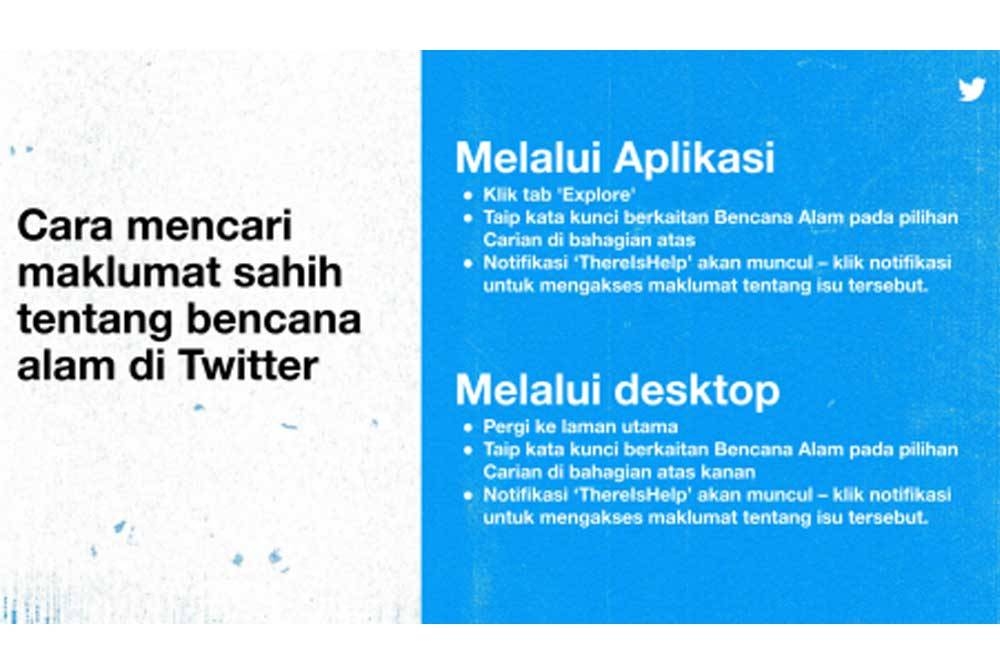 Langkah yang perlu dilakukan oleh pengguna untuk menetapkan notifikasi gesaan #ThereisHelp pada akaun masing-masing sebagai persediaan untuk menghadapi bencana.