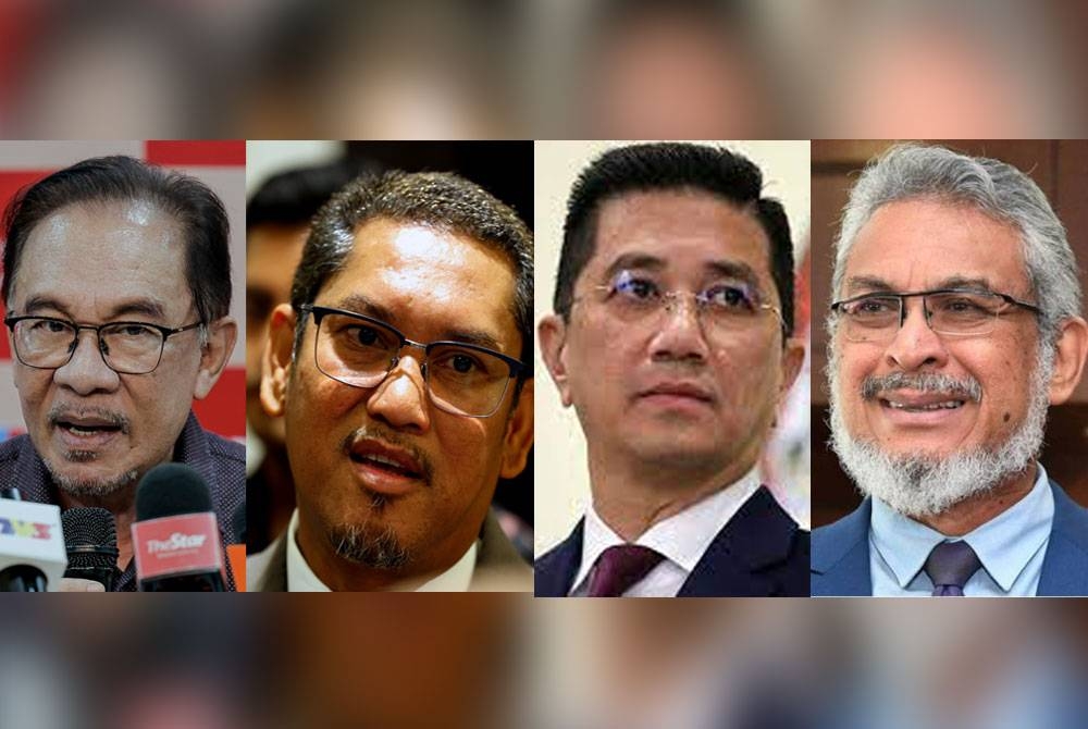 Dari kiri; Anwar, Ahmad Faizal, Mohamed Azmin dan Khalid.