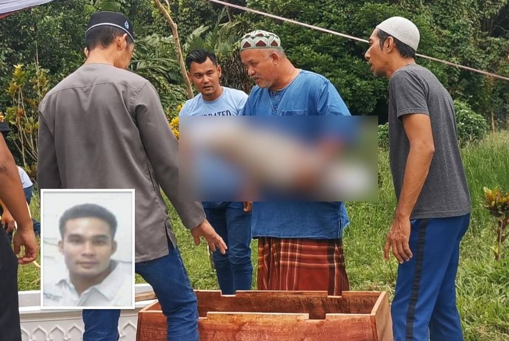 Jenazah Sayyid Uwais Al-Qarni tiba untuk dikebumikan di Tanah Perkuburan Kampung Batu Hampar, Manir di Kuala Terengganu kira-kira jam 6.30 petang pada Sabtu. (Gambar kecil: Mohd Lekman)