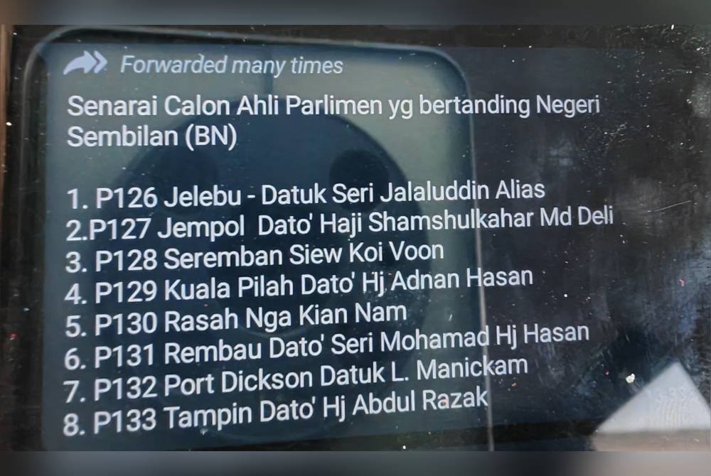 Senari nama yang tular di aplikasi WhatsApp.