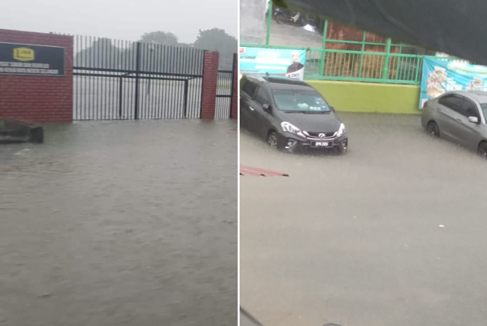 Banjir kilat di beberapa kawasan di Shah Alam susulan hujan lebat sejak jam 3 petang Selasa -Foto: Facebook.