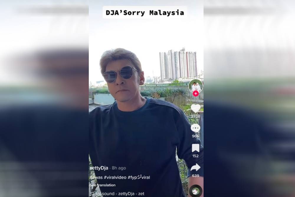 Tangkap layar Jamal ketika membuat video permohonan maaf menerusi akaun TikTok pada Selasa.