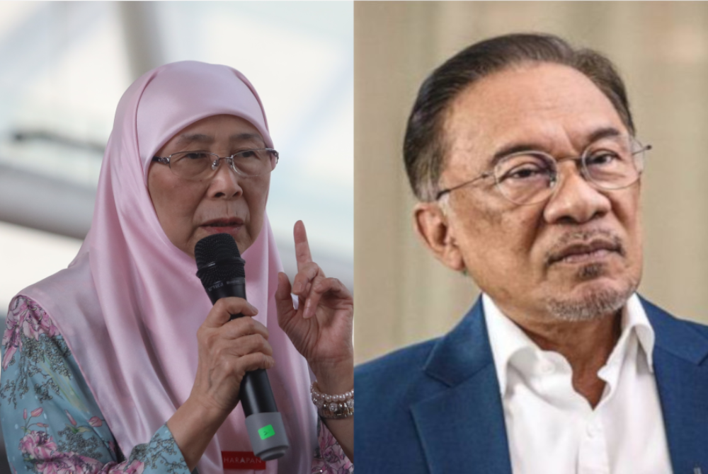 Wan Azizah (kiri) dan Anwar.