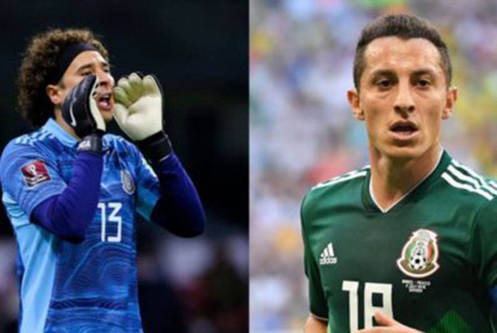 Ochoa (kiri) dan Guardado membuat penampilan kelima bersama Mexico di Piala Dunia. - Foto Agensi