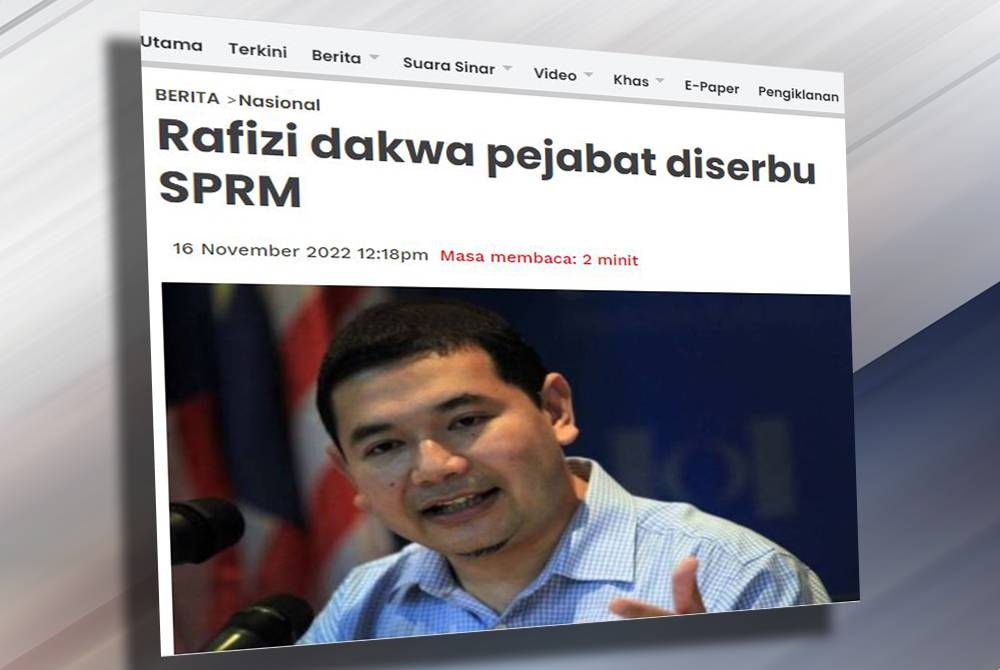 Laporan Sinar Harian pada Selasa.