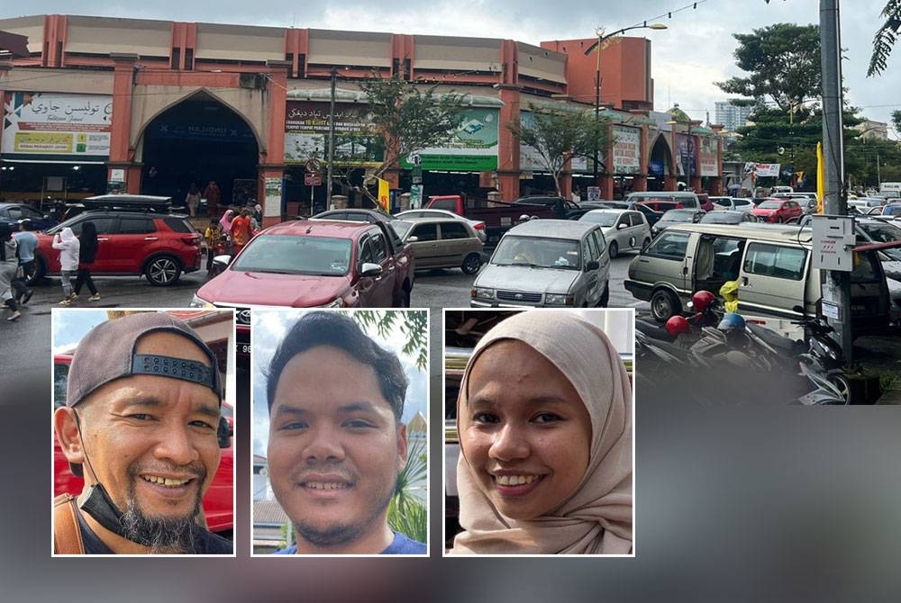 Suasana di bandar Kota Bharu sesak dengan penambahan kenderaan perantau. Gambar kecil dari kiri: Che Ghani Mohd Nor, Muhammad Afham Nuruddin Nilman, Azimah Mat Jusoh