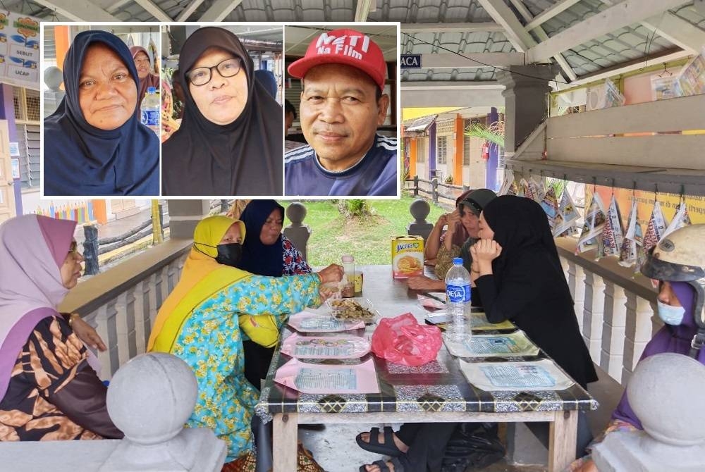 Sebahagian daripada mangsa-mangsa banjiir yang ditempatkan di PPS Sekolah Kebangsaan Simpang 5, Darat. (Gambar kecil: Zaiton Ahmad, Sami Manap, Mohd Zahid Mahathir)