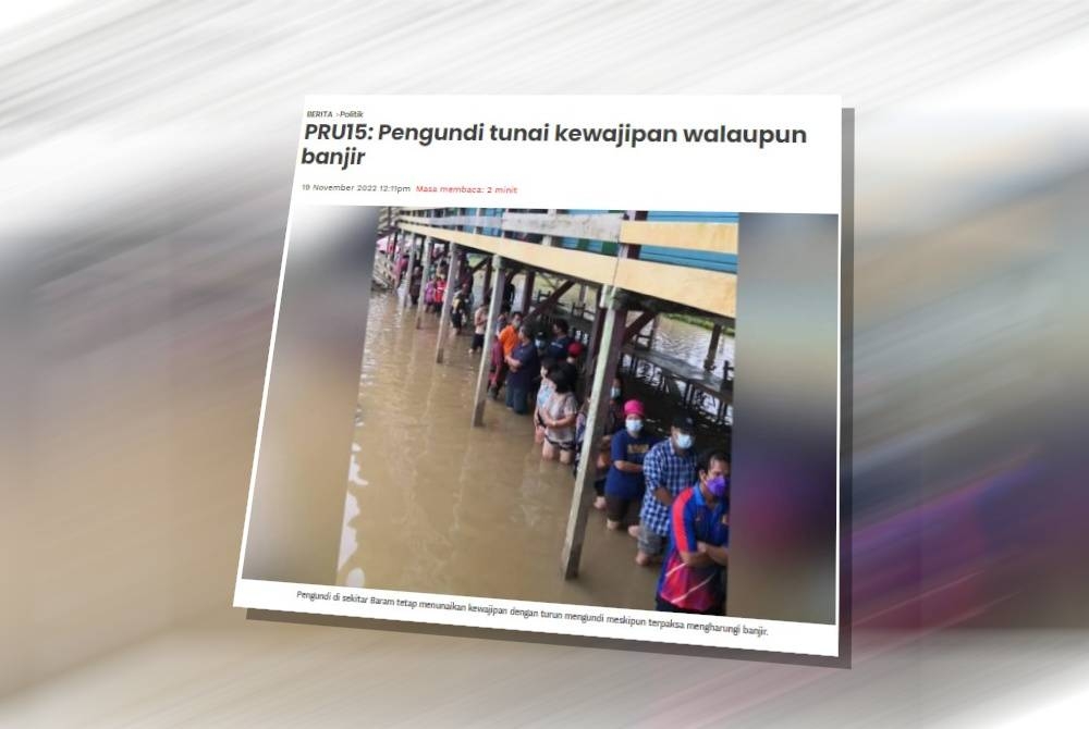 Proses pengundian bagi PRU15 di kawasan dilanda banjir di Parlimen Baram sebelum ini berjalan mengikut jadual walaupun beberapa pusat mengundi terpaksa dipindahkan selepas dinaiki air.