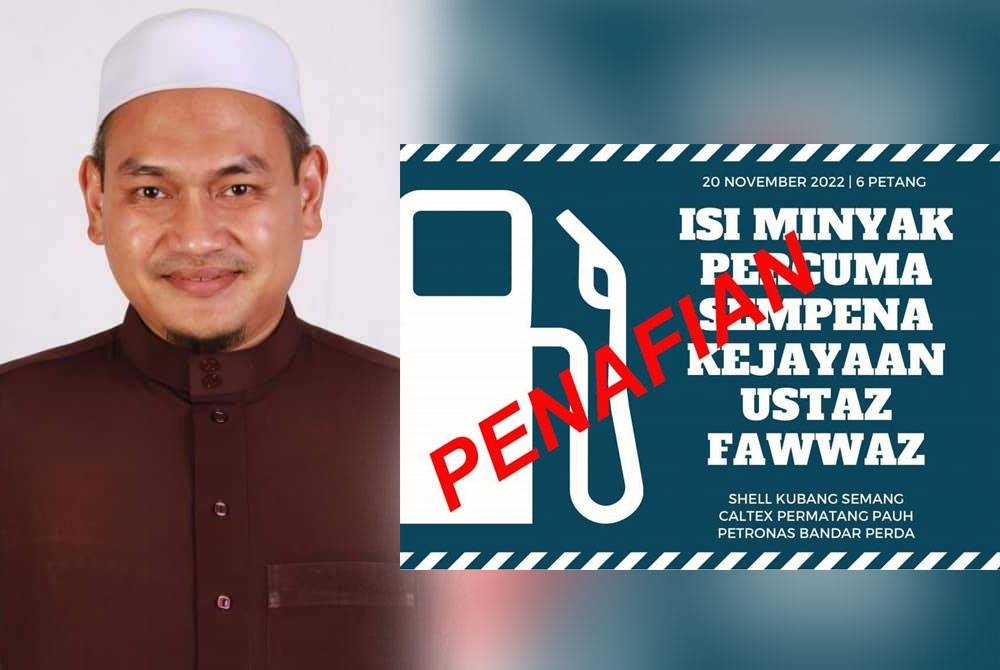 Muhammad Fawwaz nafi anjur program isi minyak percuma sempena meraikan kejayaannya dalam PRU15.