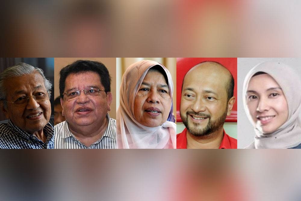 Gambar dari kiri: Dr Mahathir, Tengku Adnan, Zuraida, Mukhriz, Nurul Izzah