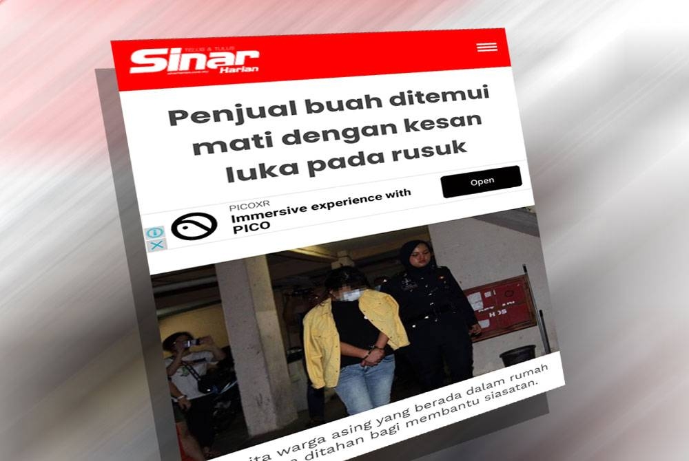 Laporan Sinar Harian berkenaan kejadian.