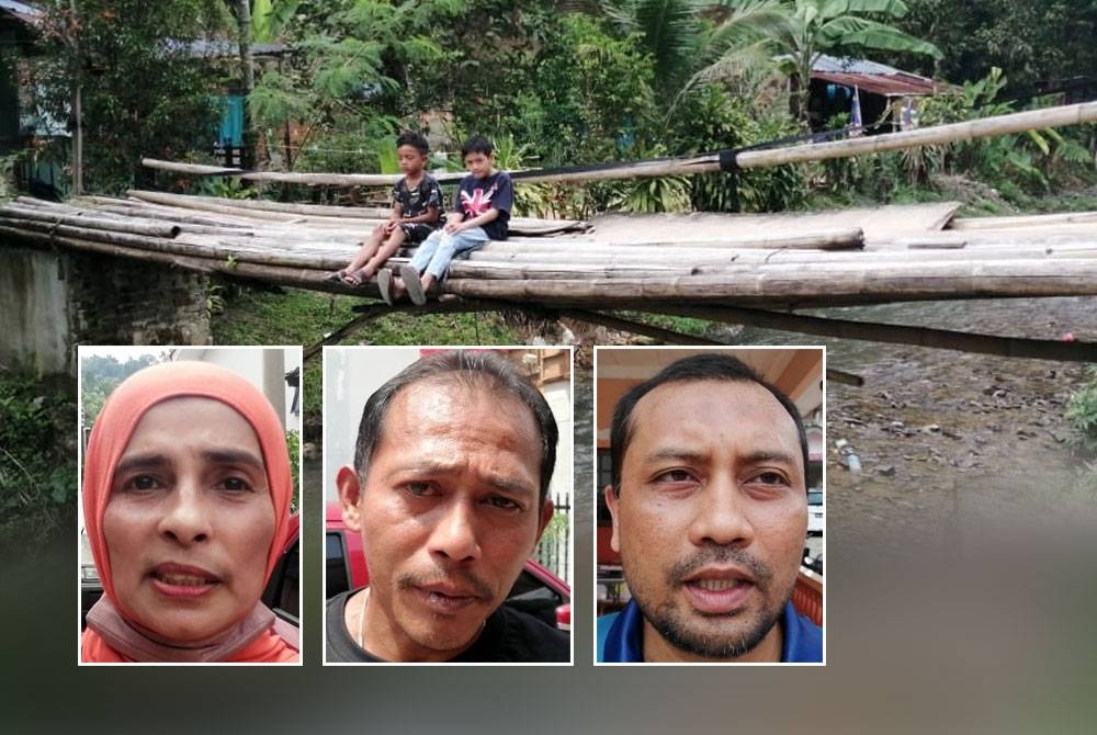 Titi didirikan keluarga Umi Baizura sebagai penghubung antara rumah ke jalan besar. Gambar kecil dari kiri: Umi Baizura, Mohamed Nazri, Mohd Firdaus