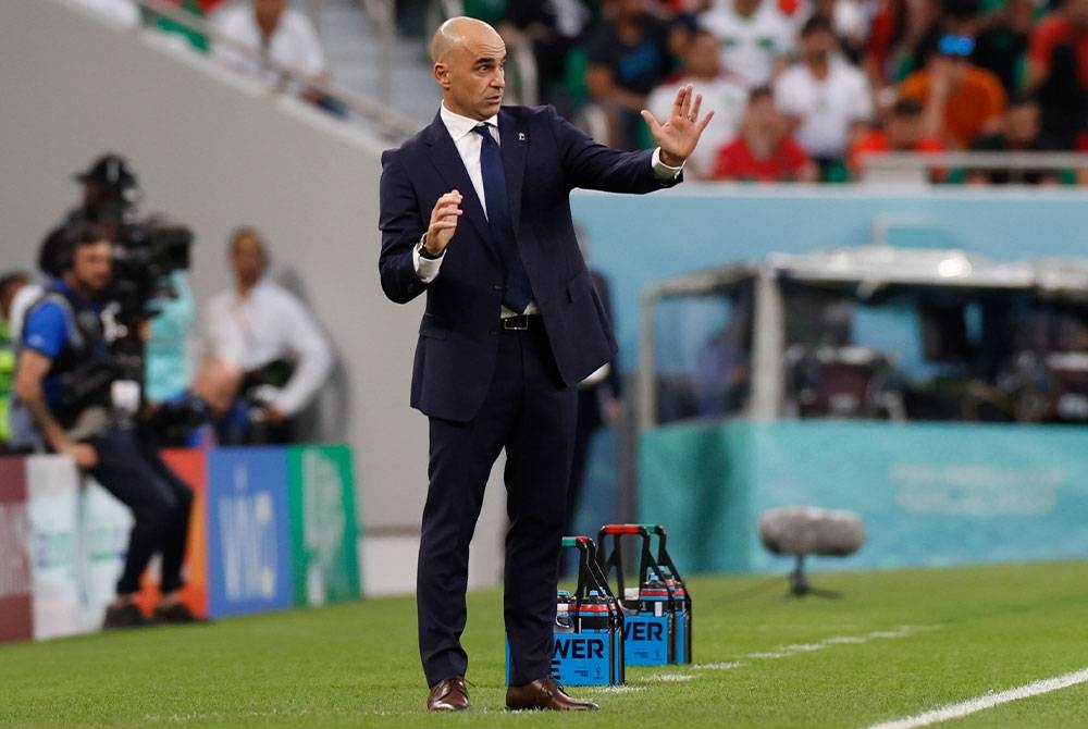 Martinez bingung dengan kelemahan pemain Belgium ketika tewas 0-2 kepada Maghribi dalam saingan Kumpulan F Piala Dunia Qatar 2022 di Stadium Al Thumama pada Ahad. -Foto: EPA