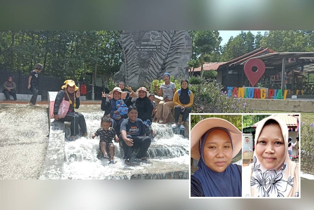 Orang ramai tidak melepaskan bermain air di kawasan taman negara ketika fenomena air pasang besar di Taman Negara Johor Tanjung Piai. (Gambar kecil: Hartini, Azura)