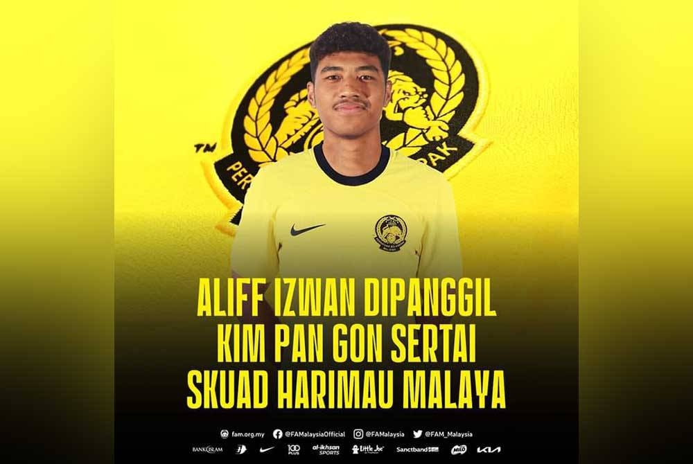 Aliff Izwan akan melapor diri di kem latihan pusat skuad Harimau Malaya pada Rabu. Foto: FB FAM