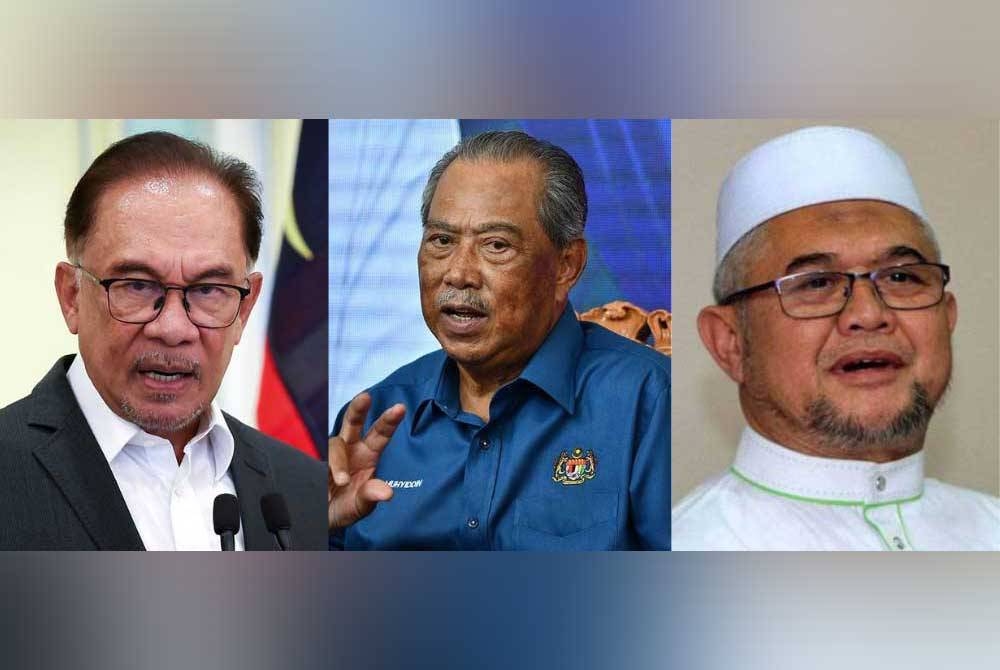 Gambar dari kiri: Anwar, Muhyiddin, Razman