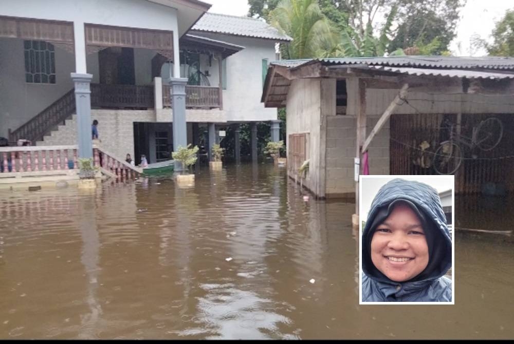 
Rumah penduduk Kampung Bawah Lembah dinaiki air sejak Sabtu menyebabkan mereka terpaksa berpindah. (Gambar kecil: Zainira)