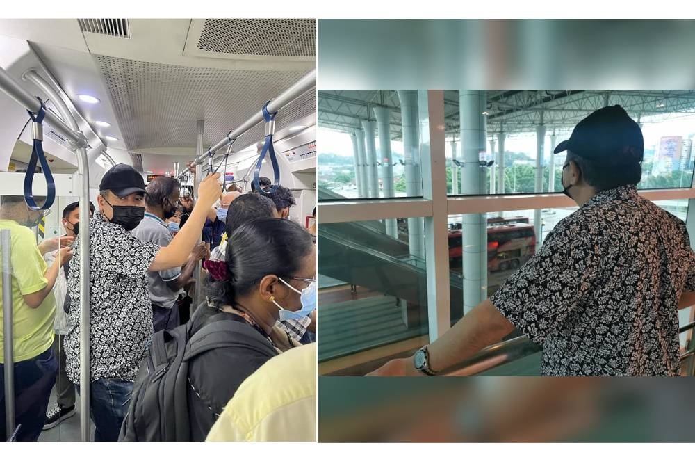 Anthony ketika meninjau perkhidmatan KTM Komuter dan keadaan di Terminal Bersepadu Selatan, pada Khamis. - Foto Facebook Anthony Loke