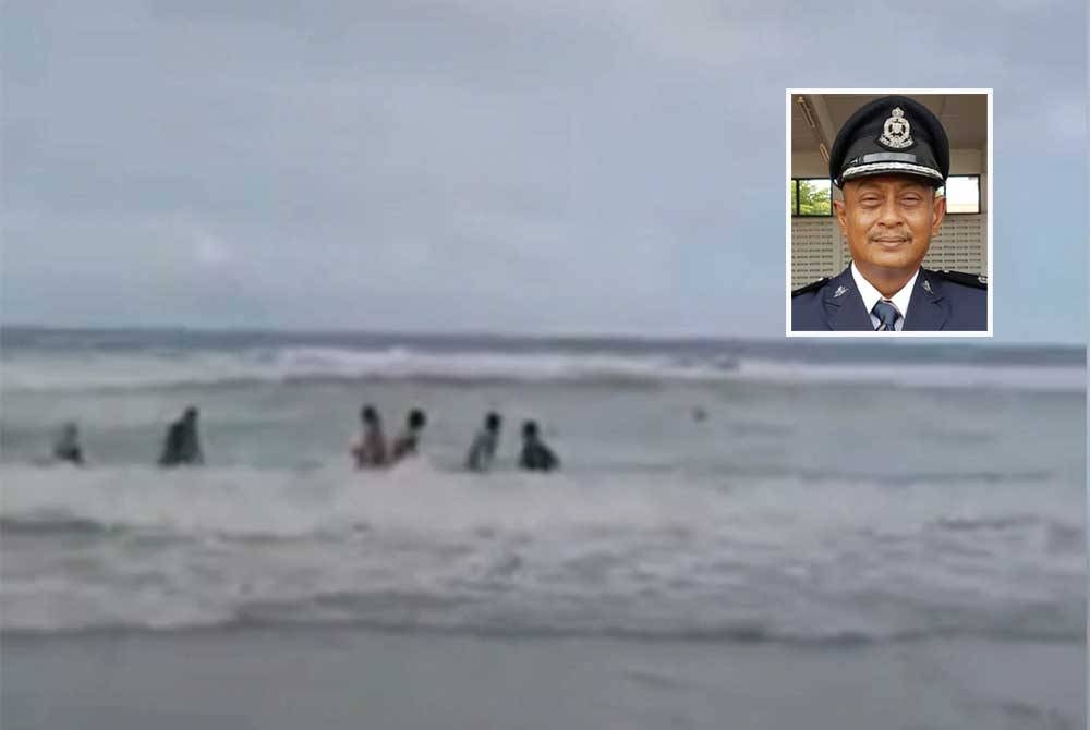 Tangkap layar rakaman tular ketika seorang kanak-kanak nyaris lemas di Pantai Penunjuk, Kijal di Kemaman, Terengganu pada petang Jumaat. (Gambar kecil: Hanyan)