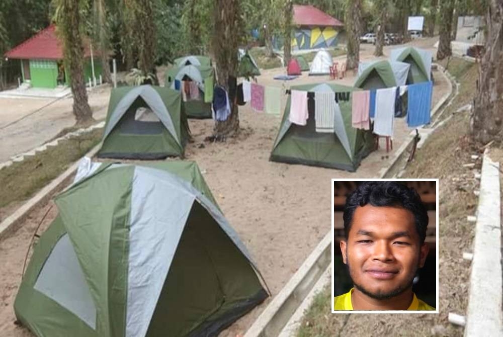 Tapak perkhemahan yang menjadi tumpuan pengujung di Dabong, Kuala Krai tutup ketika musim tengkujuh. Gambar kecil: Wan Zonnum Al- Masri