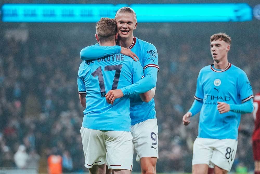 Haaland menjaringkan gol ke-24 musim ini dalam semua kejuaraan untuk meletakkan City di depan pada minit ke-10 di Etihad. - Foto Agensi