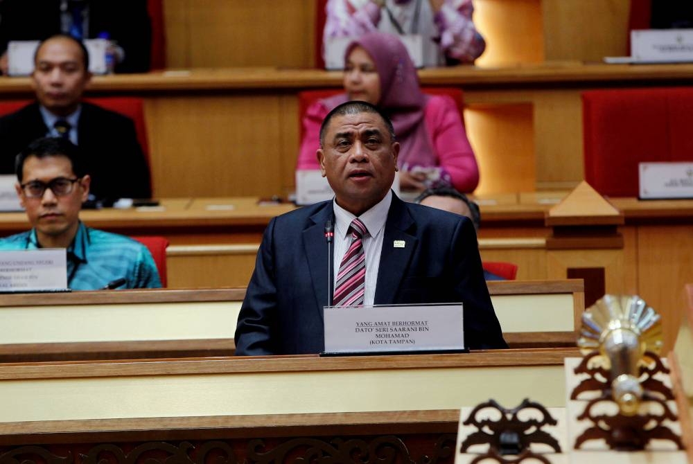 Datuk Seri Saarani Mohamad pada Mesyuarat Kedua, Tahun Pertama, Persidangan Dewan Undangan Negeri ke-15 Perak di Bangunan Perak Darul Ridzuan pada Rabu. - Foto: Bernama