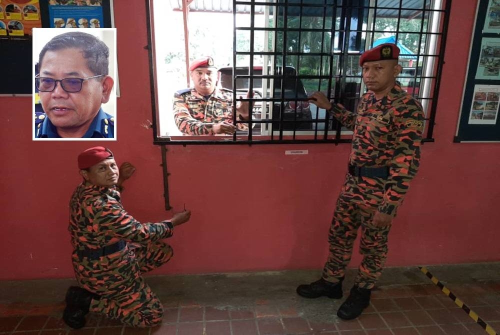 Bomba menunjukkan reka bentuk jeriji besi yang lebih selamat untuk diguna ketika berlaku kecemasan. Gambar kecil: Norazam