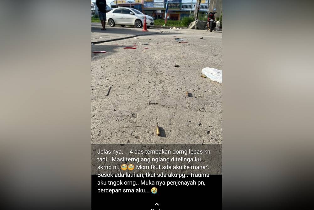 Tular di media sosial kebimbangan penduduk selepas terdengar bunyi tembakan di Jalan Tengah Nipah, Lahad Datu.