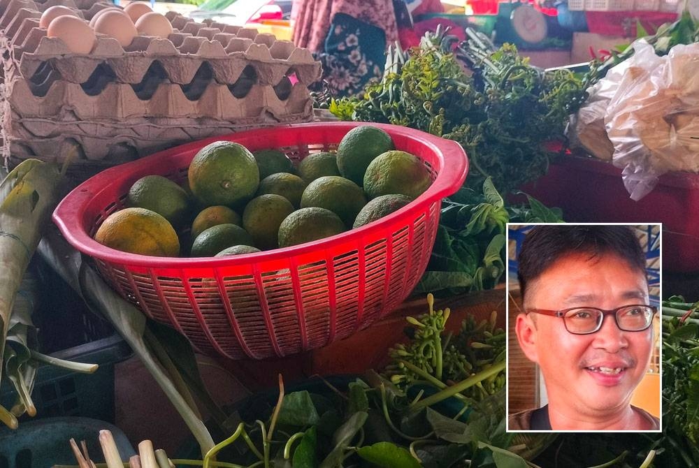 Sayur kampung sukar diperoleh selepas banjir baru-baru ini. Gambar kecil: Kuan Hoong