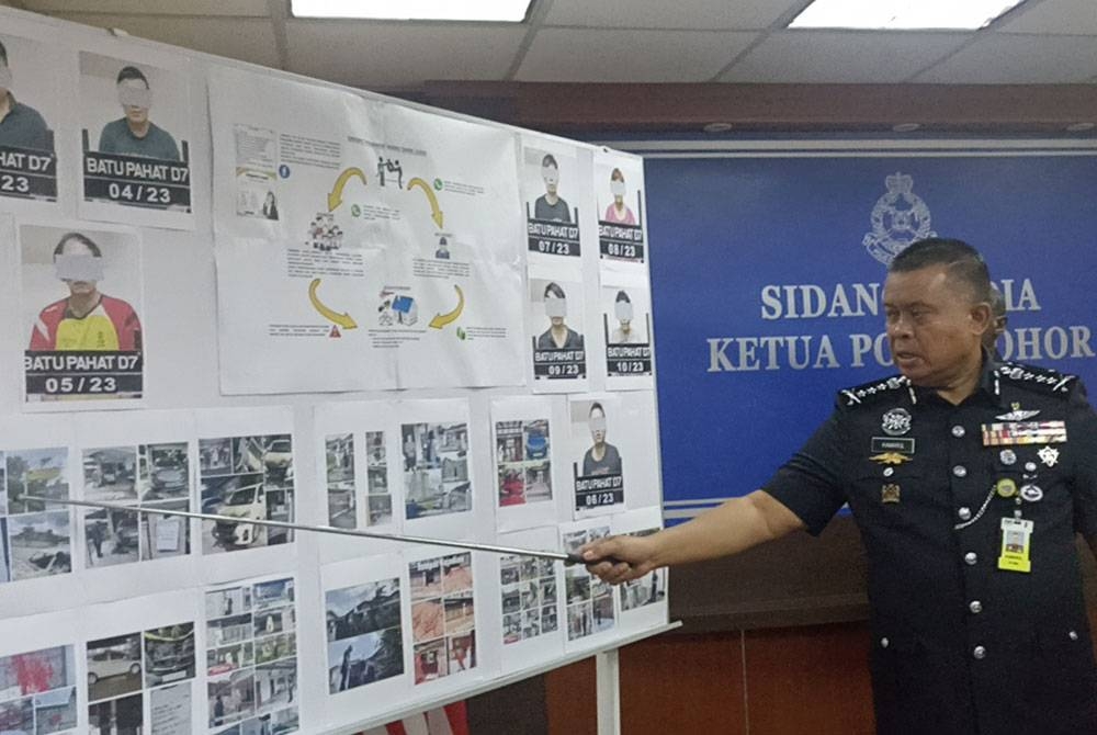 Kamarul Zaman menunjukkan modus operandi sindiket ah long yang mengupah anggotanya dari Kuala Lumpur untuk melakukan perbuatan khianat di negeri ini.