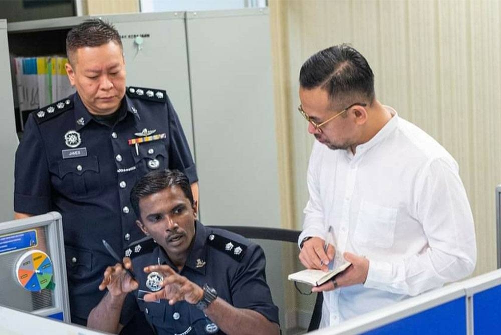 Steven Sim mengucapkan terima kasih kepada pegawai polis yang berjaya memberkas suspek.