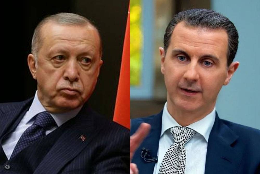 Dari kiri: Erdogan, Bashar Al Assad