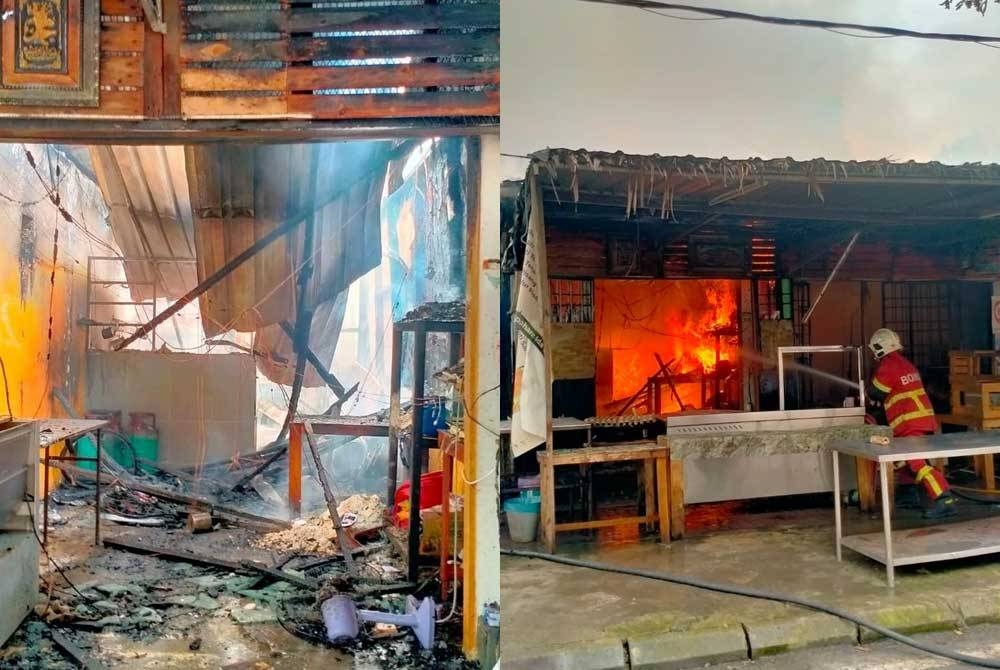 Lima kedai musnah dalam kebakaran berhampiran Blok C PPR Batu Muda. - Foto PGOKL