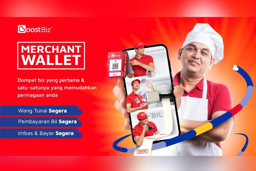 Merchant B2B Wallet disepadukan ke dalam aplikasi Boost Biz sedia ada.