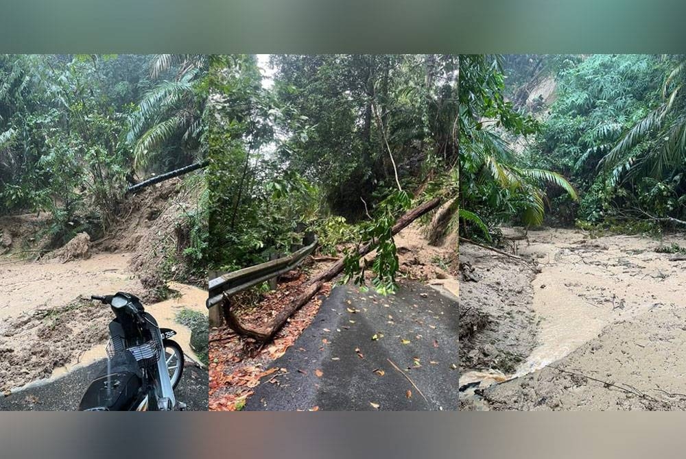 Kejadian tanah runtuh itu melibatkan kawasan-kawasan sebelum Watermelon hingga ke Pondok 1 di Bukit Larut. - Foto FB Pusat Peranginan Bukit Larut