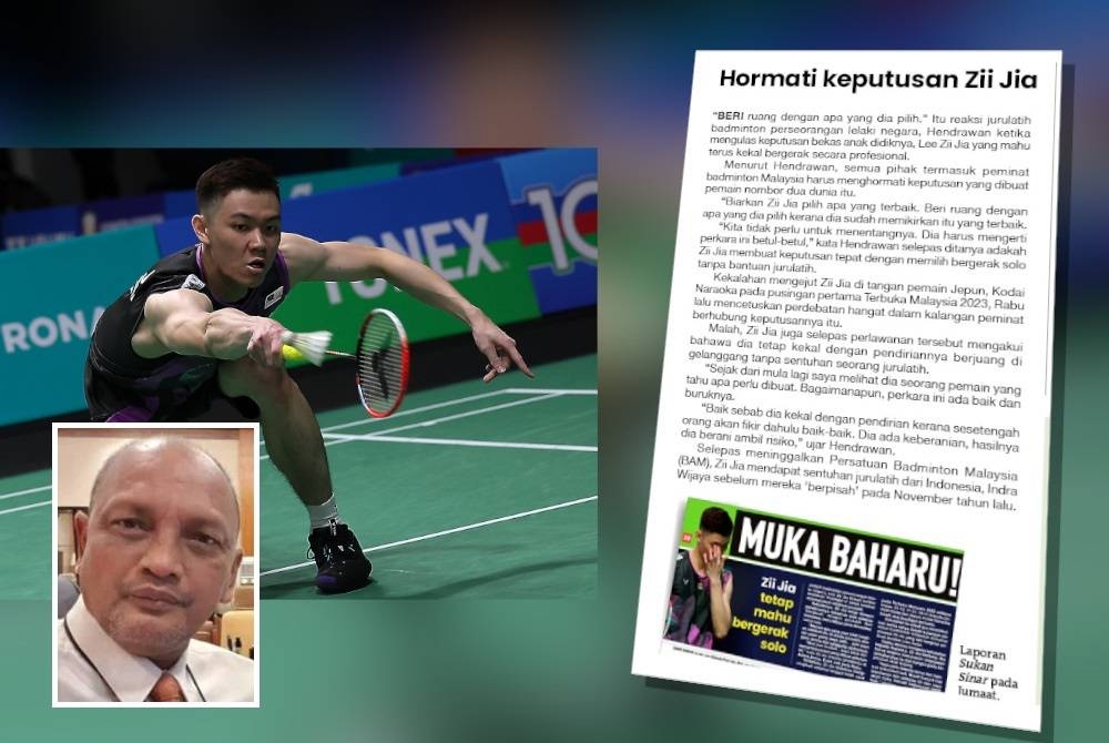 Zii Jia harus memikirkan semula keputusan tidak dibimbing jurulatih demi masa depan dalam arena badminton. - Foto Bernama (Gambar kecil: Pekan)