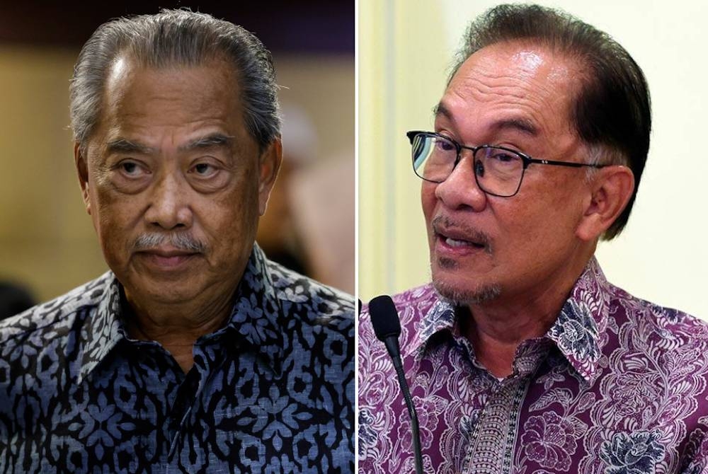  Muhyiddin Yassin, Anwar Ibrahim. - Foto Bernama