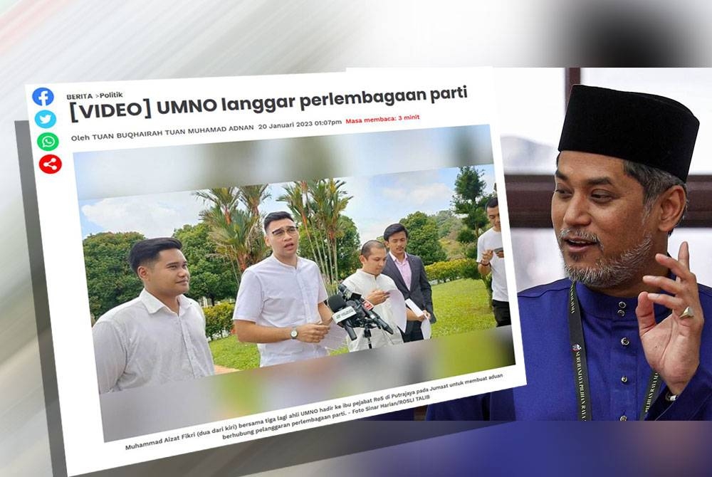 Laporan Sinar Harian pada Jumaat. Khairy Jamaluddin (kanan).