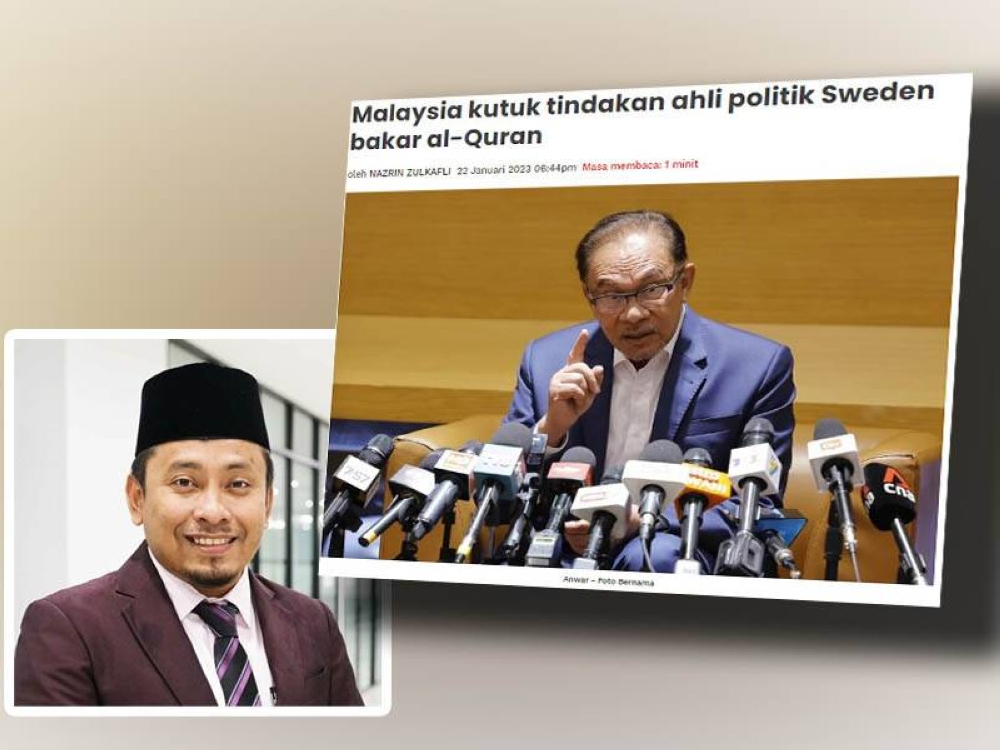 Malaysia mengutuk sekeras-kerasnya tindakan Islamofobia ahli politik sayap kanan Sweden, Rasmus Paludan yang membakar al-Quran di Stockhlom, pada Sabtu. (Gambar dalam : Ahmad Fadhli)