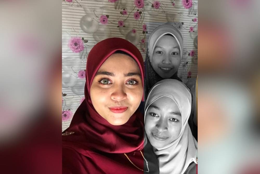 Siti Nurzannah (belakang) dan Masrina (depan, kanan) merancang untuk mengadakan majlis pertunangan bersama seorang lagi adik mereka pada bulan hadapan.