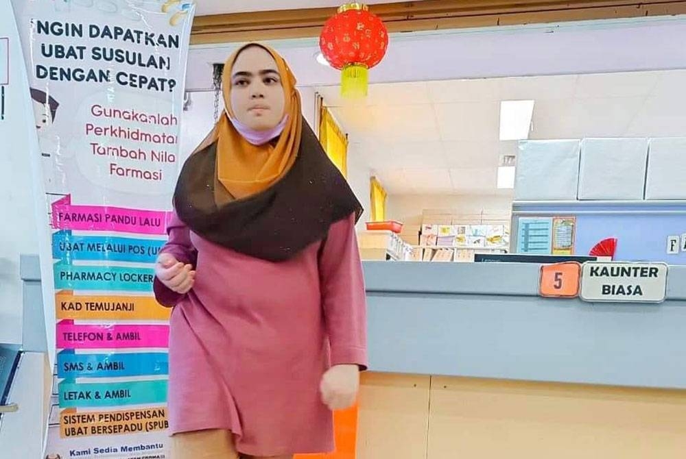 Raabah Laily dilaporkan hilang ketika menunggu nombor giliran mengambil ubat di Hospital Tuanku Ampuan Najihah (HTAN), di sini pada Khamis.